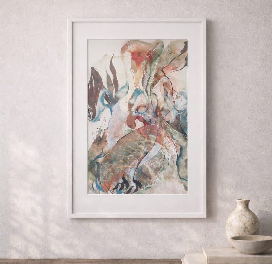 Ana Kuni Fold fine art print displayed in frame on wall in contemporary home