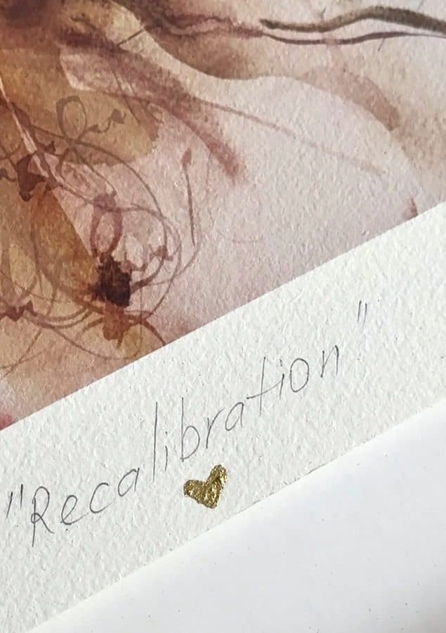 Close up detail of Ana Kuni Recalibration archival paper print showing texture and line work